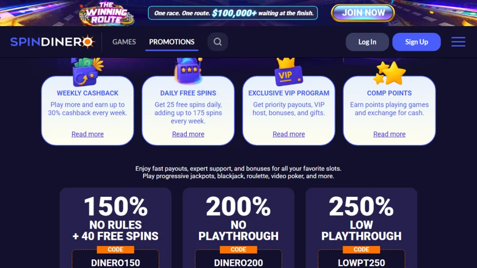 SpinDinero Casino 50 Free Spins