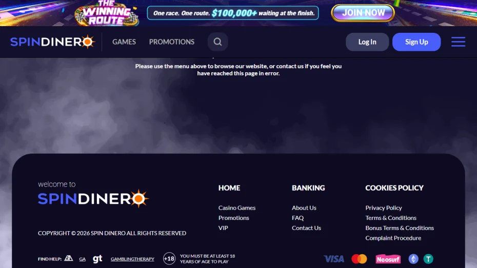 SpinDinero Casino Support